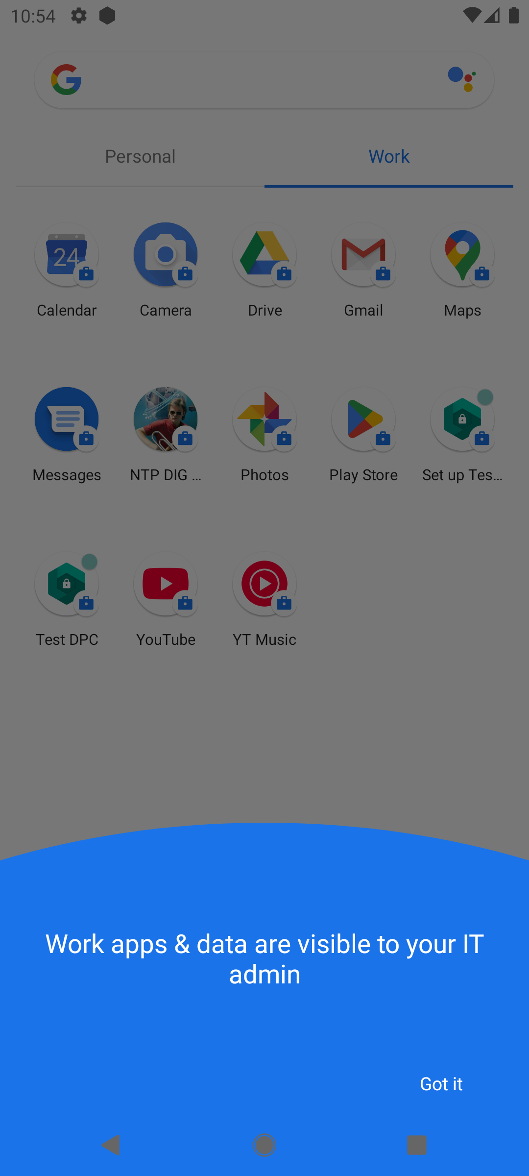 NTP DIG PING MORE in secure Work Profile (Android 11) WP