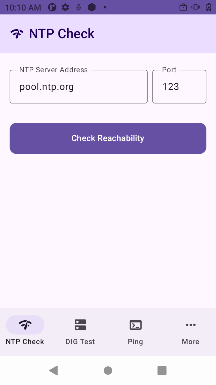 NTP DIG PING MORE in secure Zebra Work Profile